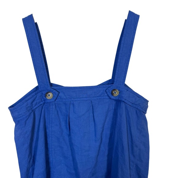 Maeve Anthropologie Womens Tank Top Size 2 Blue Linen Blend Button Front - Picture 5 of 7